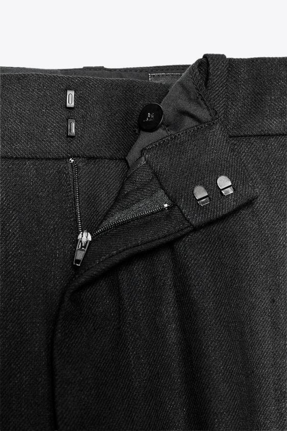 ZARA БРЮКИ ИЗ СМЕСОВОГО ЛЬНА С ПРЯЖКОЙ — ZW COLLECTION, ЧЕРНЫЙ