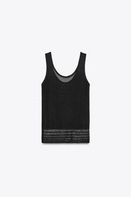 ZARA ТОП АЖУРНОЙ ВЯЗКИ, ЧЕРНЫЙ