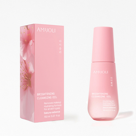 AMIJOLI Brightening Cleansing Oil Sakura Radiance Гидрофильное масло для снятия макияжа с экстрактом сакуры 150мл