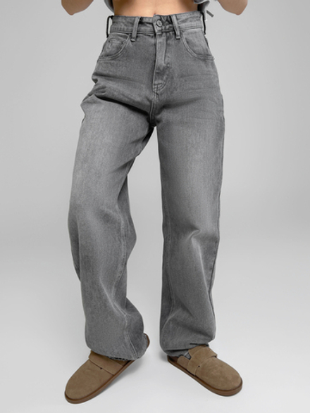 Джинсы ONE 22031 однотонные широкие и зауженные к низу