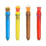 Ручка шариковая, автоматическая, 10в1, Basir, серия "ФАСТ-ФУД", 10-ти цветная, с резиновой фигуркой, 36 шт