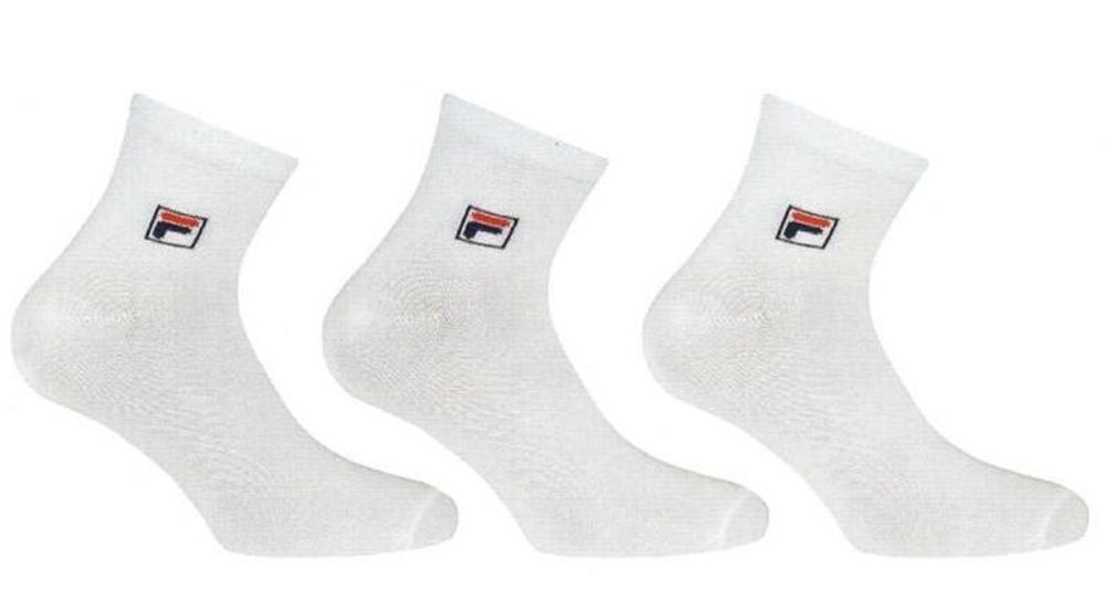 Теннисные носки Fila Quarter Plain Socks Mercerized Cotton 3P - white