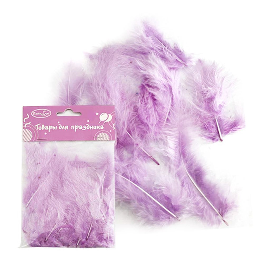 Перья декоративные LIGHT VIOLET 30 шт