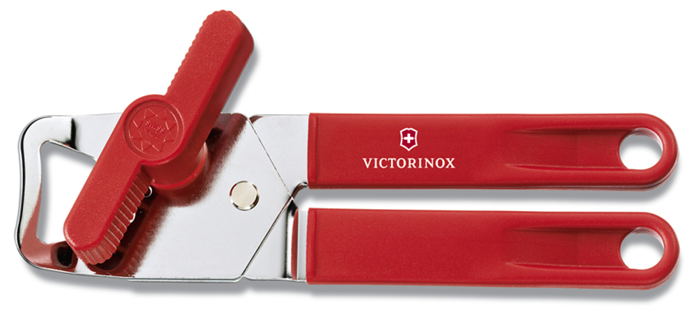 Фото консервный нож VICTORINOX универсальный, сталь/пластик красный с гарантией