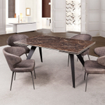 Стол раскладной Grant (160+40+40), мрамор испанская керамика коричневый