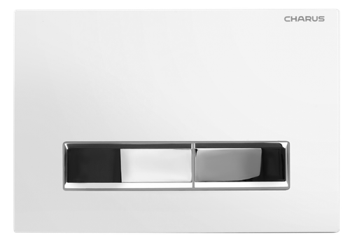 Клавиша для инсталляции CHARUS Raiden FP.321.WBN.01, белый глянцевый с хромированными кнопками