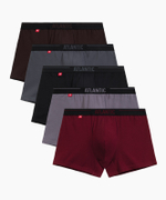 Мужские трусы шорты Atlantic, набор из 5 шт., хлопок, коричневые + графитовые + чёрные + фиолетово-серые + каберне, 5SMH-004