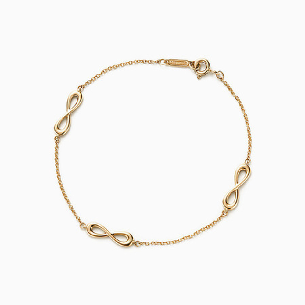 Браслет из жёлтого золота 18k, Tiffany 💠 infinity Love. В наличии