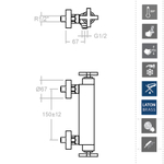 Смеситель термостатический для душа с комплектом для душа RS-CROSS 623402MO