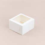 Коробка для 4 капкейков с квадратным окном 160*160*95 мм