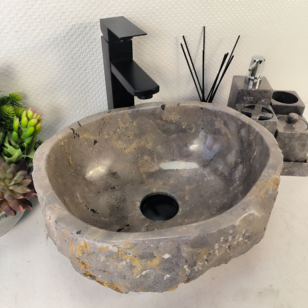 Раковина из мрамора Erozy Grey EM-65319 37*32*15 0882