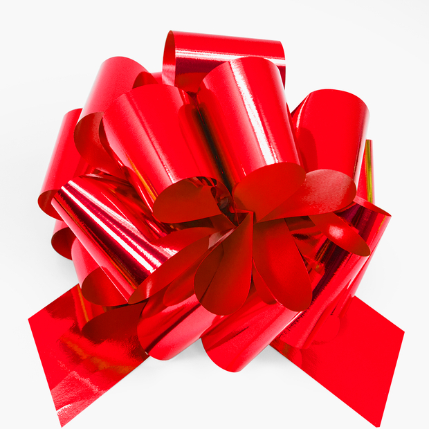 Бант Шар, Красный, Металлик, 21 см, 1 шт