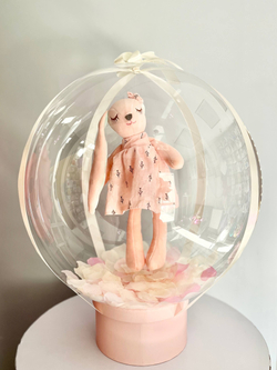 Шляпная коробка с игрушкой зайка №3937