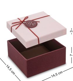 WF-77-B Набор коробок из 3шт «Квадрат» цв.борд./роз.