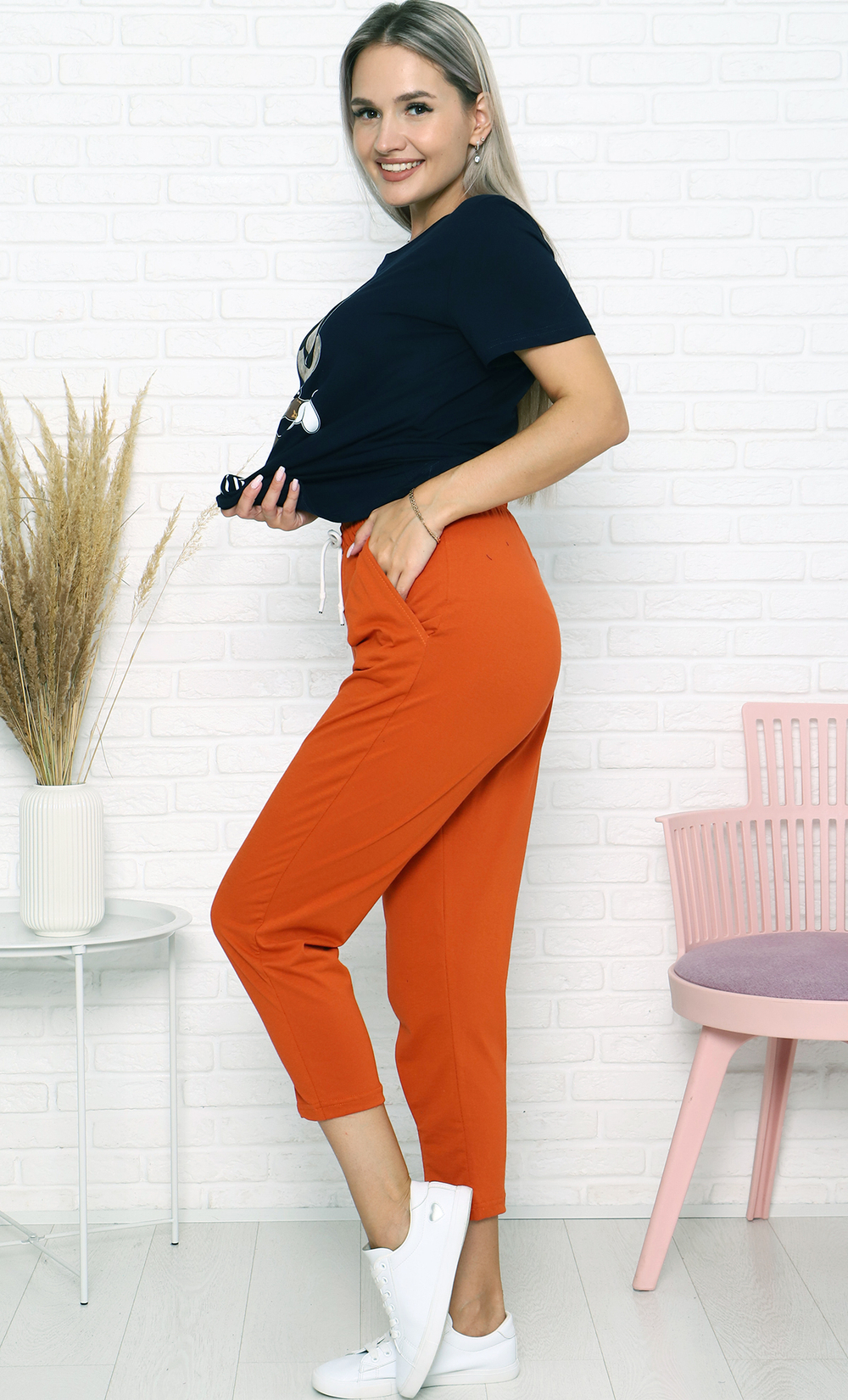 Пижама женская штаны 7/8+футболка ТК-3807