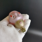 Ёлочная игрушка "Голова клоуна", стекло, подвесная, ручная роспись, винтаж СССР 1950-1980 гг