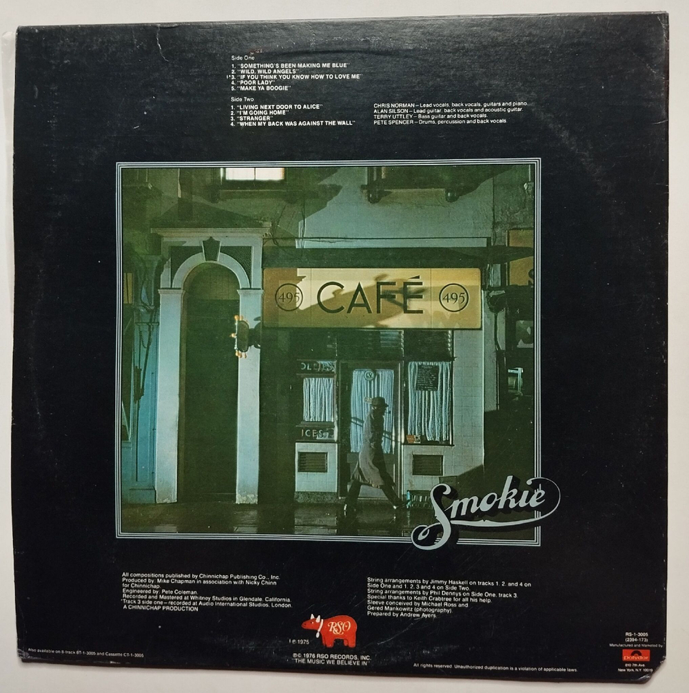 Винтажная виниловая пластинка LP Smokie Midnight Caf (USA 1976)