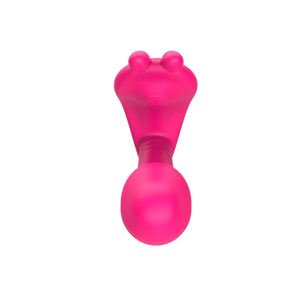 Розовый вибромассажёр с пультом дистанционного управления (Цвет: розовый)