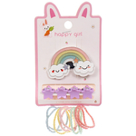 Аксессуары для волос детские «БАМБИ БУМ», Веселая Радуга, 11*7см (4 краба, зажим и 10 резинок)