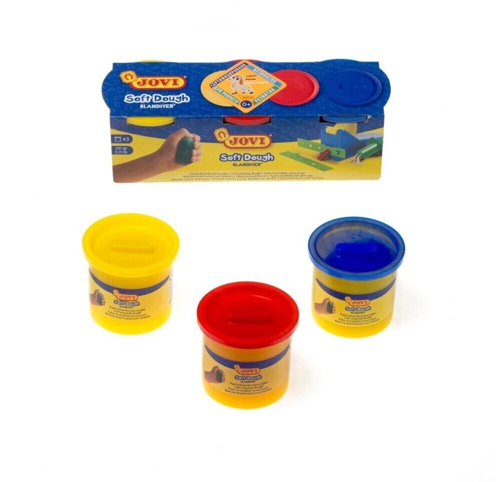 Пластилин на растительной основе JOVI (Испания), 3 цвета, 330 г, Blandiver, 403