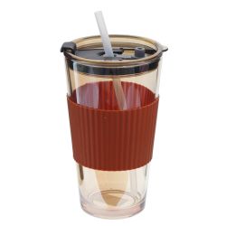 GAEM Стакан с трубочкой, 490 мл, L8,5 W8,5 H14,5 см, 2в.