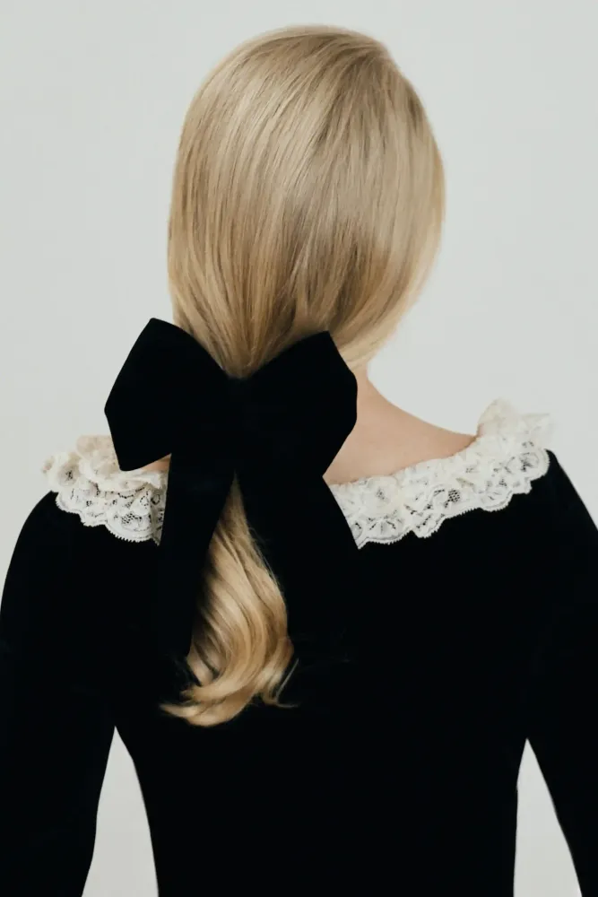 Mirella, заколка - бант из черного бархата