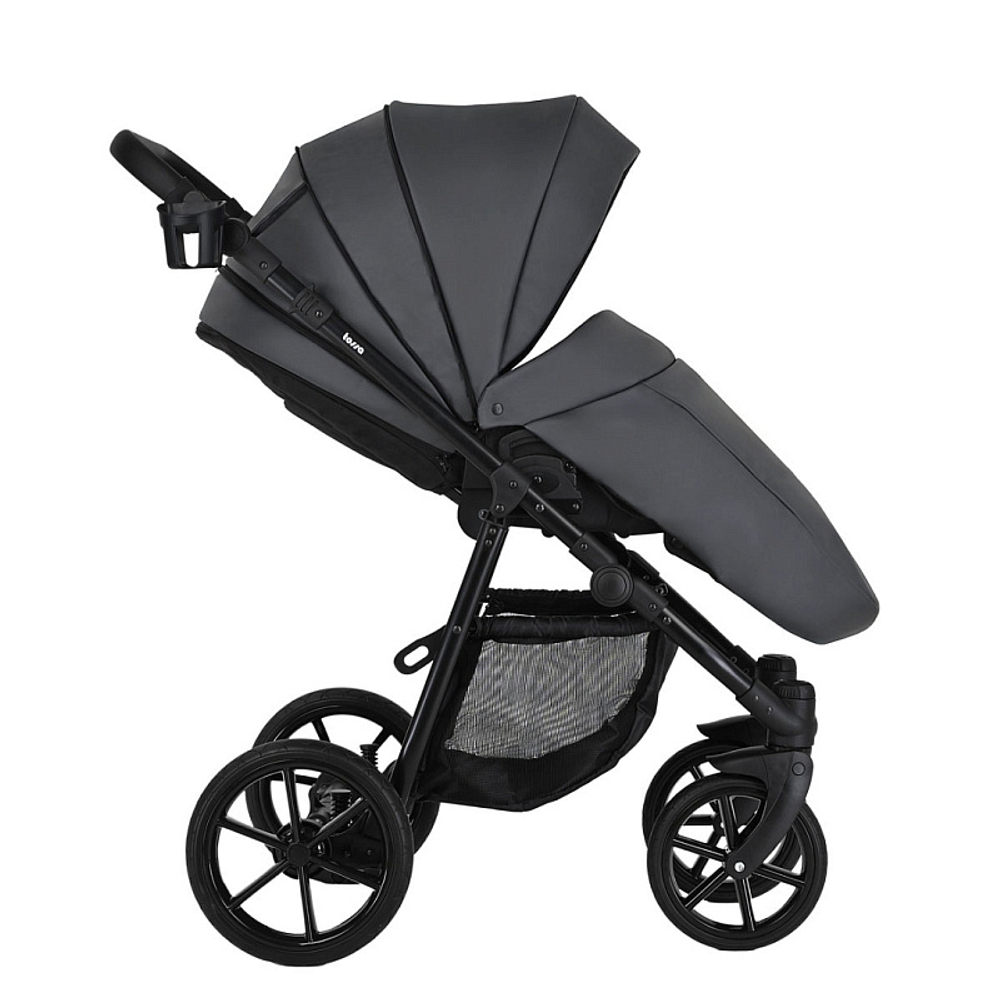 Детская коляска Pituso Tossa Кожа 2 в 1 TS/25/4 Dark Grey