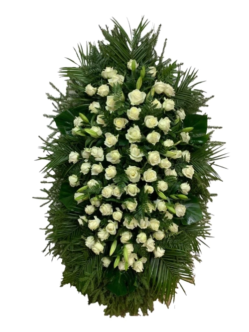 Траурный венок из живых цветов №33 (150 см)