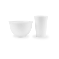 312106 Чайная пара "Белая", 50+25мл, фарфор