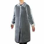 Халат одноразовый белый на липучках КОМПЛЕКТ 10 шт., XXL, 56-58 размер, 110 см, рукав на резинке, 30 г/м2, ОПТИТРЕЙД