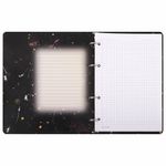 Тетрадь на кольцах А5 160х212 мм, 120 листов, картон, фольга, клетка, BRAUBERG, "Black&Gold", 404735