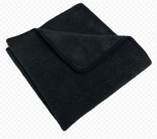 Микрофибра двухсторонняя 40x40, 400 gsm, без краев, черная - A302 Microfibre Cloth Black