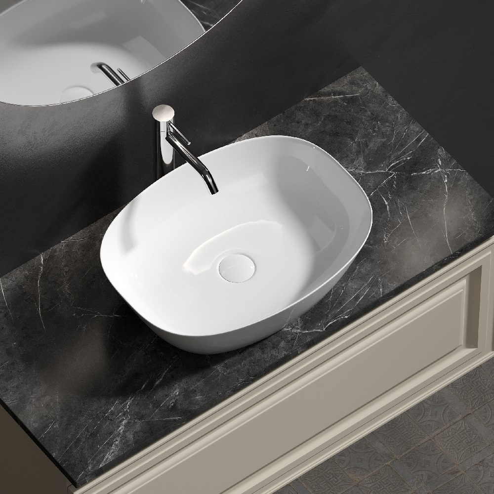 Тумба подвесная Sancos Very, Beige Soft 995х445х406, под столешницу с отверстием под смеситель, цвет Black Sky