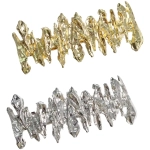 Заколка-автомат для волос «AKS - DesignPRO», зиг-заг, цвет золото и хром, 6,5*2,5см