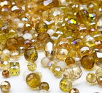 МБ-13 Хрустальные бусины, форма: МИКС, цвет: Шампань, 25 гр.