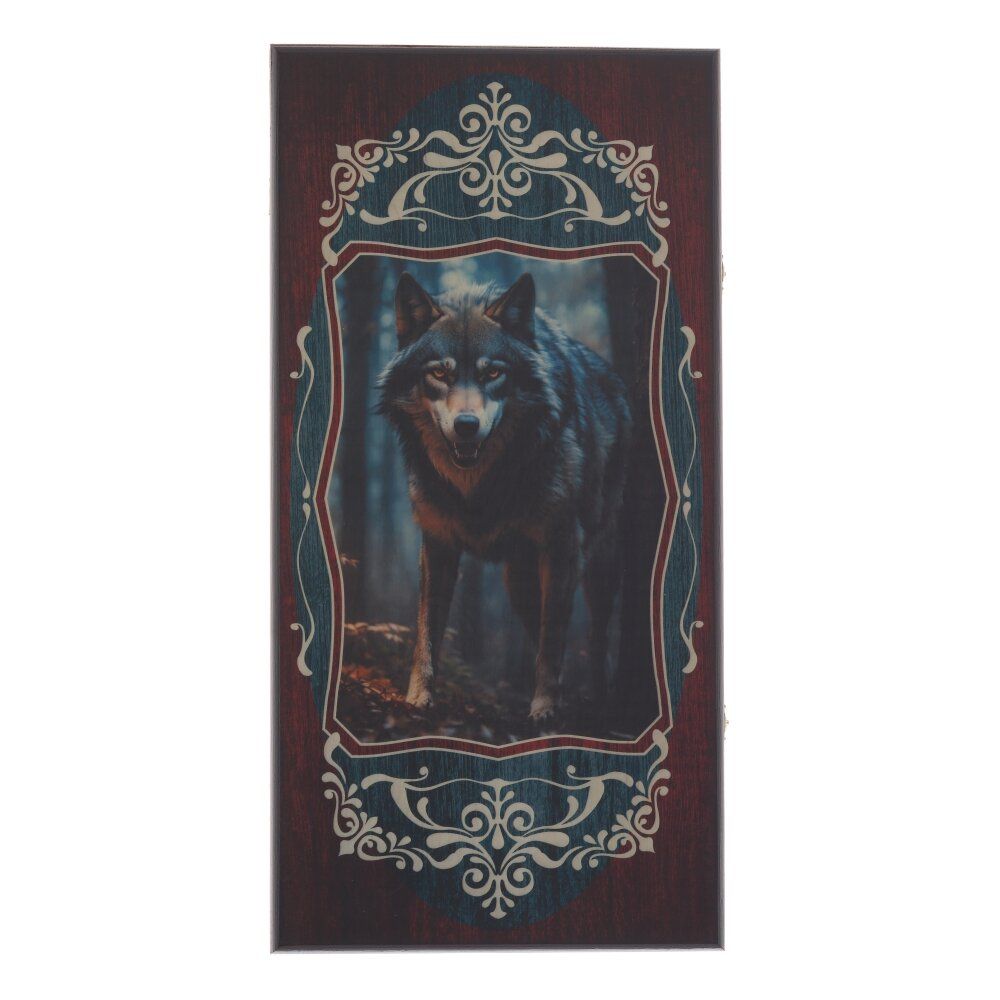 GAEM Игра настольная 2 в 1 ( шашки, нарды) "Волк вожак", L60 W30 H4 см