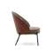 Кресло Eamy из коричневой экокожи, ясеневого шпона с отделкой под орех и черного металла