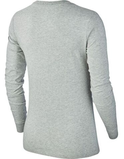 Женская теннисная футболка (dł. Рукава) Nike Swoosh Essential LS Icon Ftr - dk grey heather/black
