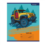 Тетрадь 12л., клетка, Alingar, скрепка, блок офсет, 100% белизна, мелованный картон (стандарт), "Off road"