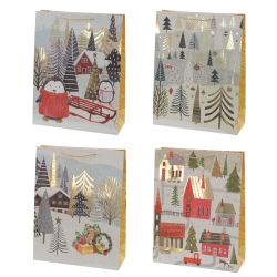 GAEM Пакет подарочный (бумага 210г/м2, блок микс 12шт), L18 W9 H24 см, 4в.