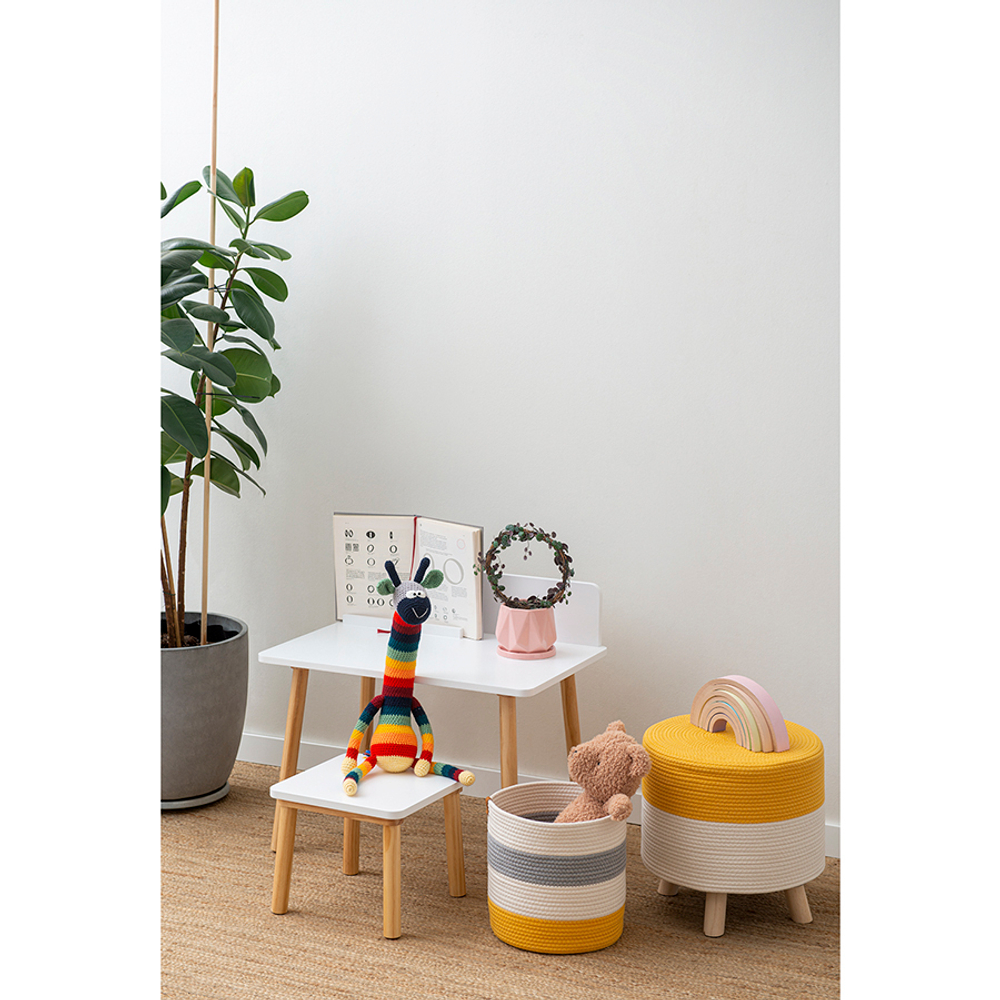 Пуф devy, D40х40 см, бежевый/горчичный