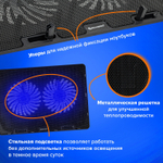 Подставка для ноутбука с охлаждением 2 порта USB-A LED-подсветка 352х252 мм BRAUBERG