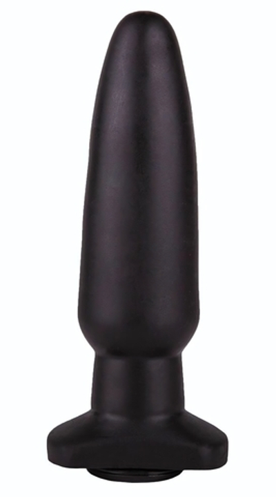 Чёрная анальная пробка с гладкой поверхностью - 18 см. (Цвет: черный)