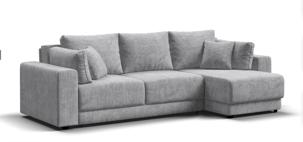 Угловой диван Босс Прайм ХЛ Вельвет Корд серый