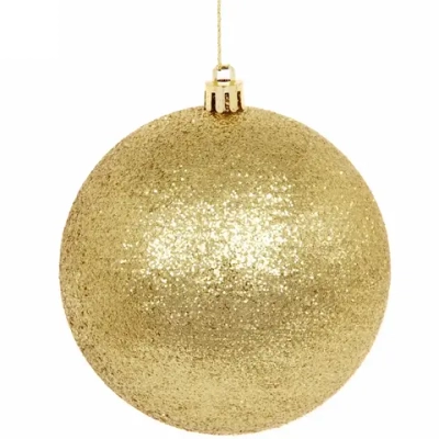 Новогодние шары 10 см (набор 2 шт) «Глиттер», золото
