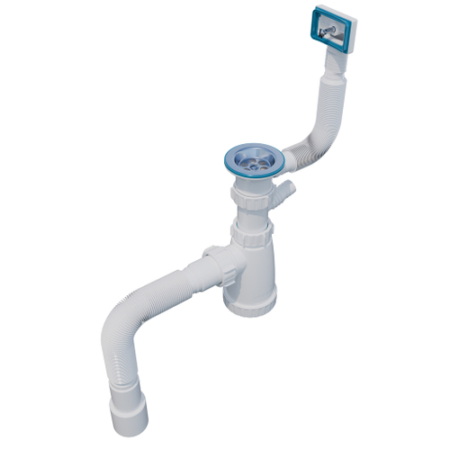 Сифон 1 1/2*40 с носиком, с гофрой 40*40*50 (1450мм) BG40145W ИНКОПЛАСТ (винт М6*80)