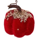 Фигурка новогодняя «Блестящая тыква» 9*9*10 см, Бордовый