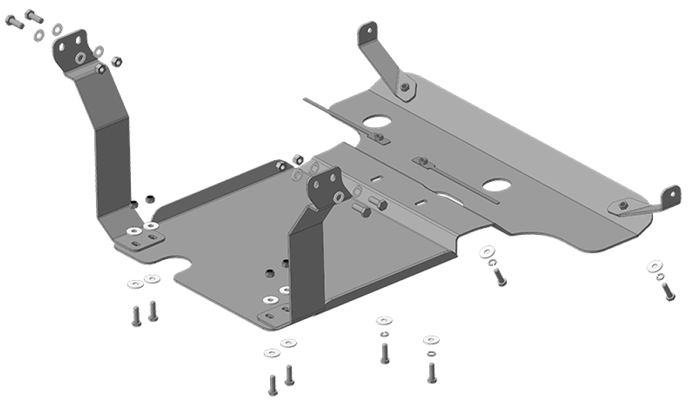 Защита картера двигателя. 6 мм, Сталь. для Mercedes Actros 2021-н.в., Motodor.21228