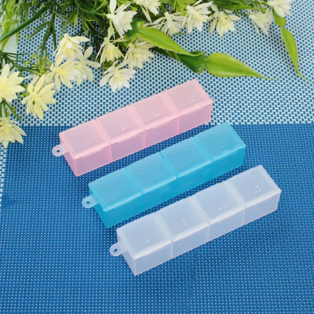 Таблетница - органайзер 4 ячейки «VOSTOKDOM», микс три цвета, 10*2.5*2см