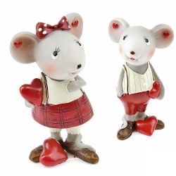 Фигурка декоративная "Мышка и любовь" 6*5*10см. (2вида) (min4) (транспортная упаковка)